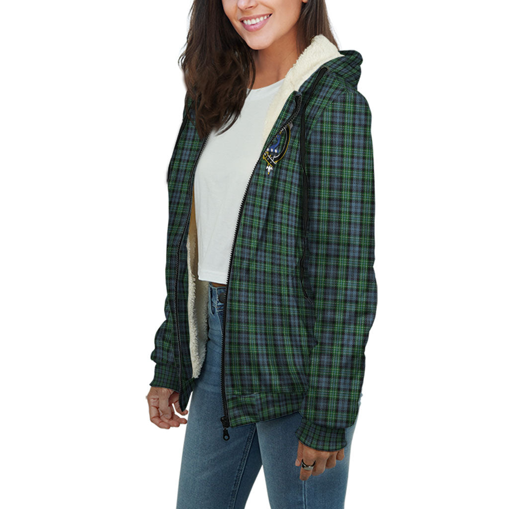 Arbuthnot Tartan Sherpa Hoodie with Family Crest Unisex - Tartanvibesclothing