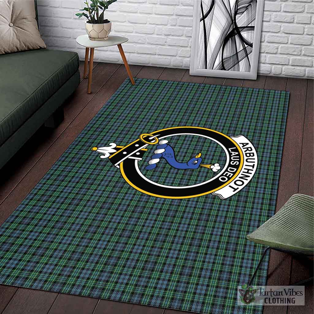 Tartan Vibes Clothing Arbuthnot Tartan Area Rug with Family Crest
