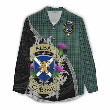 Tartan Vibes Clothing Arbuthnot Tartan Family Crest Women's Casual Shirt Lion Rampant Royal Thistle Shield Celtic Inspired