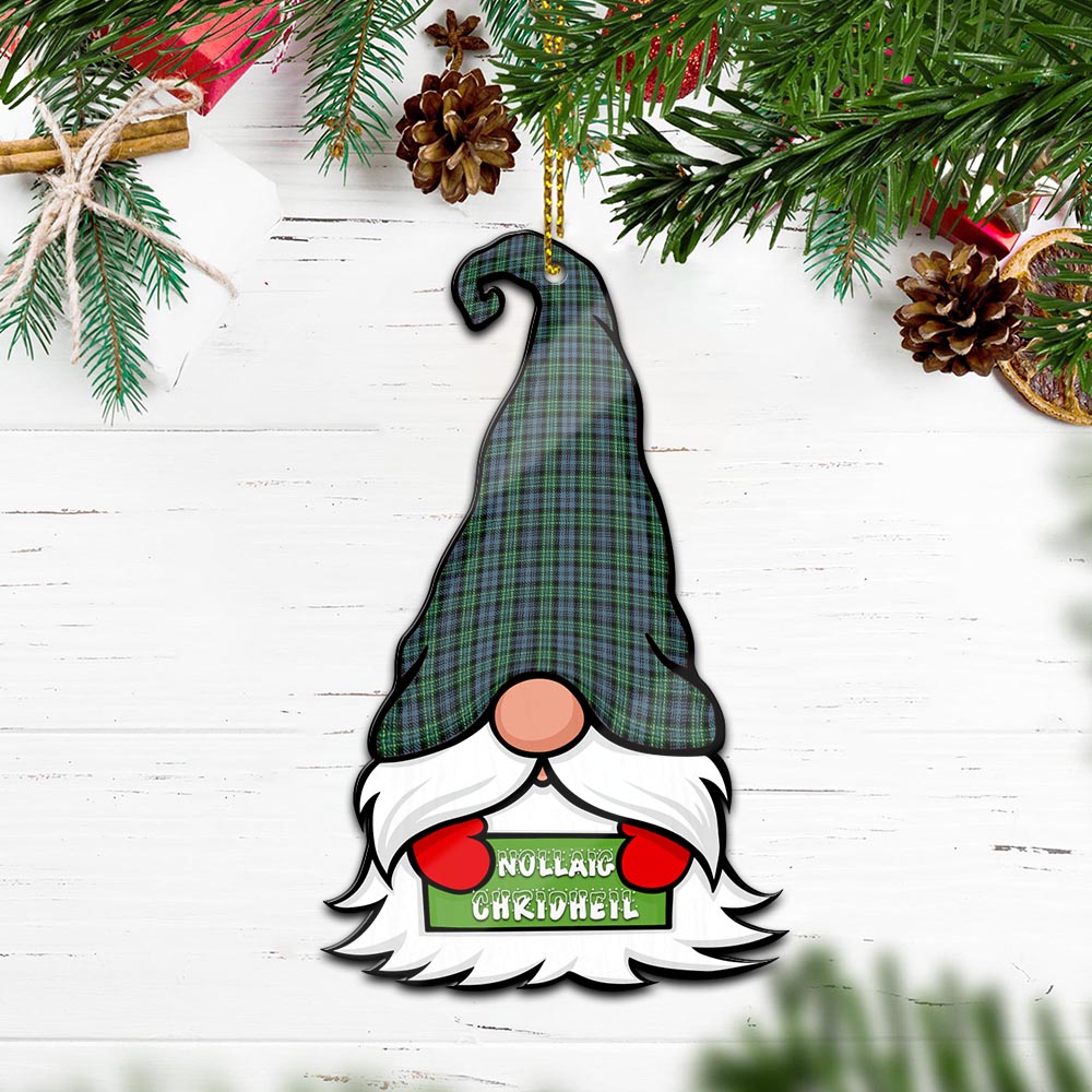 Arbuthnot Gnome Christmas Ornament with His Tartan Christmas Hat Wood Ornament - Tartanvibesclothing