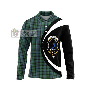 Arbuthnot Tartan Long Sleeve Polo Shirt with Family Crest Circle Style Unisex - Tartan Vibes Clothing
