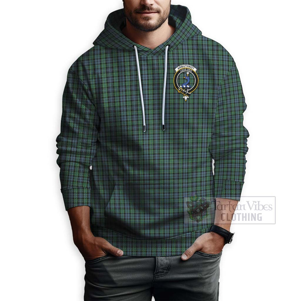 Tartan Vibes Clothing Arbuthnot Tartan Hoodie with Family Crest and Bearded Skull Holding Bottles of Whiskey