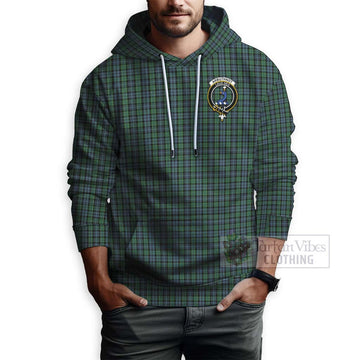 Tartan Vibes Clothing Arbuthnot Tartan Hoodie with Family Crest and Bearded Skull Holding Bottles of Whiskey