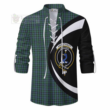 Tartan Vibes Clothing Arbuthnot Tartan Ghillie Kilt Shirt with Family Crest Circle Style