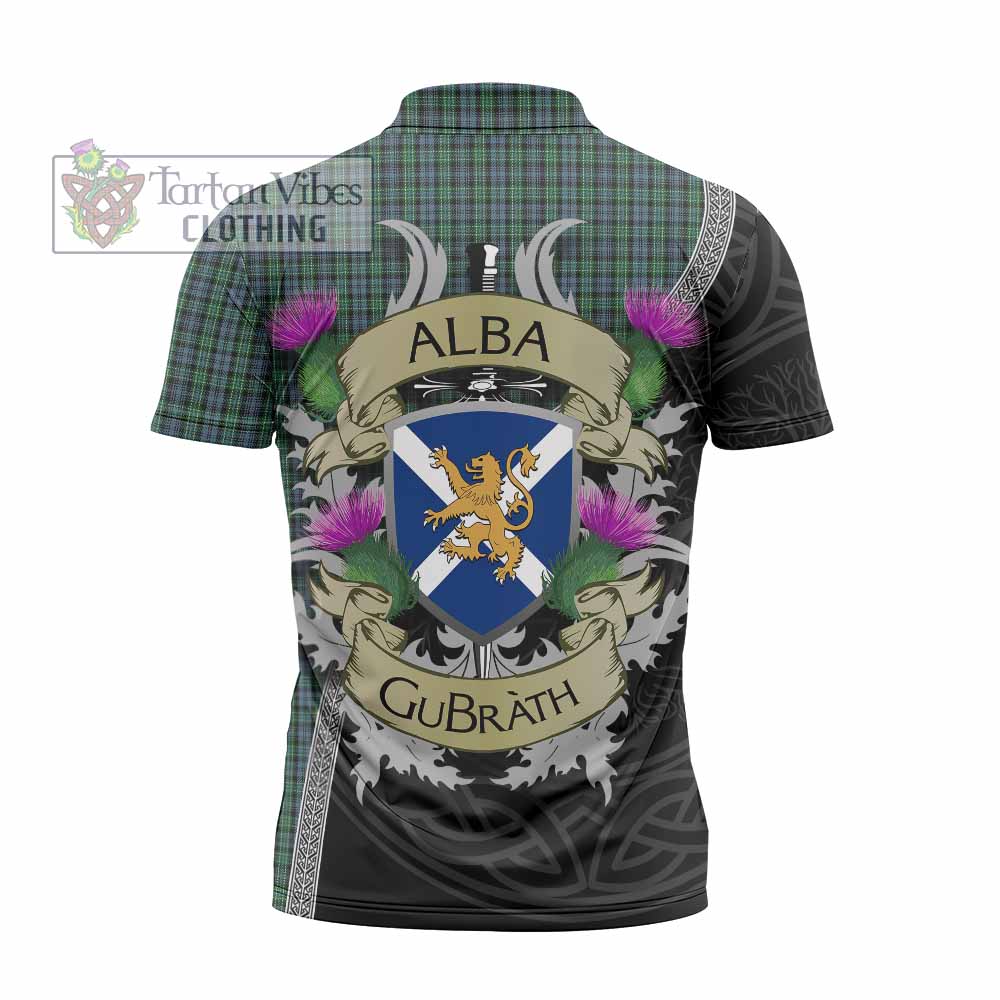 Tartan Vibes Clothing Arbuthnot Tartan Family Crest Zipper Polo Shirt Lion Rampant Royal Thistle Shield Celtic Inspired