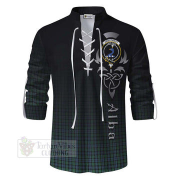Tartan Vibes Clothing Arbuthnot Tartan Ghillie Kilt Shirt Featuring Alba Gu Brath Family Crest Celtic Inspired