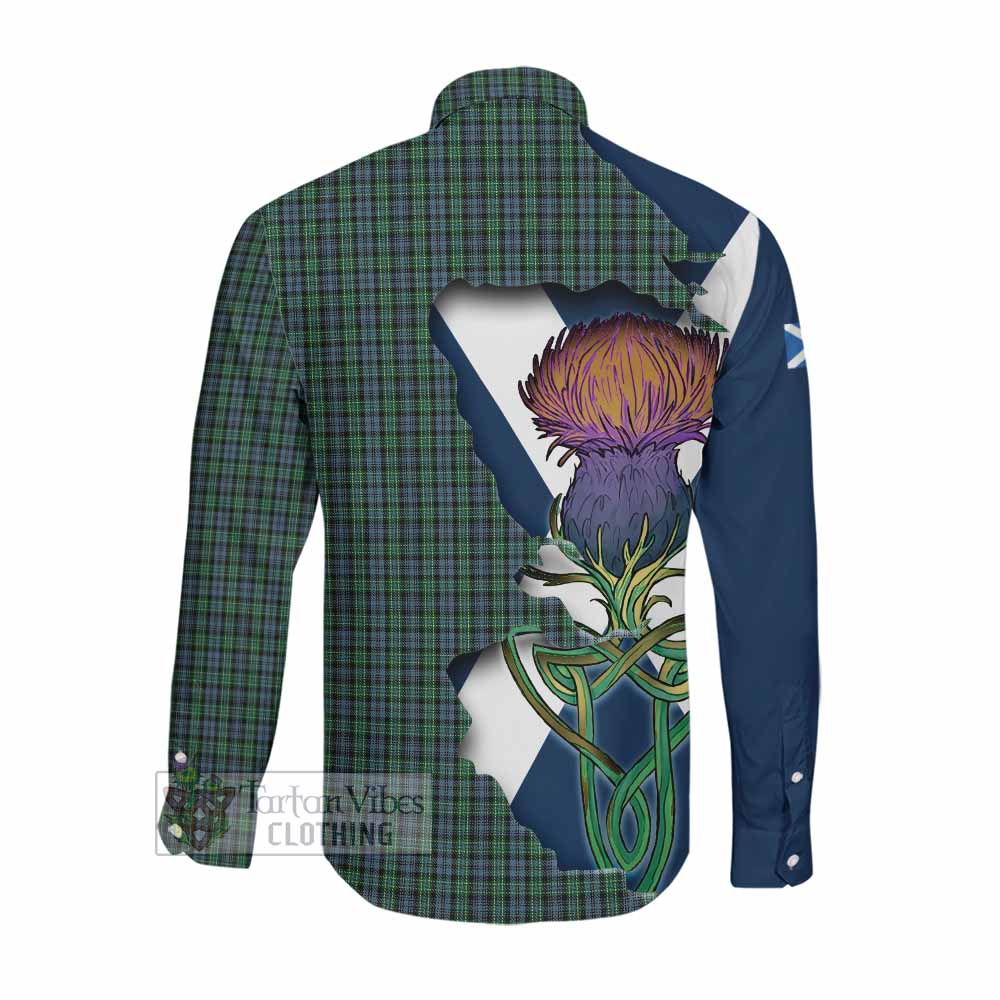 Tartan Vibes Clothing Arbuthnot Tartan Family Crest Long Sleeve Button Shirt Scottish Thistle Celtic Inspired