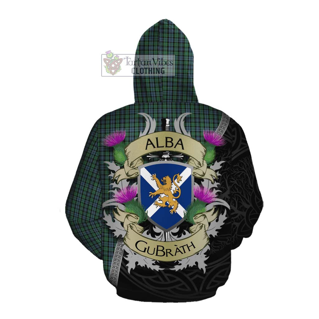 Tartan Vibes Clothing Arbuthnot Tartan Family Crest Cotton Hoodie Lion Rampant Royal Thistle Shield Celtic Inspired