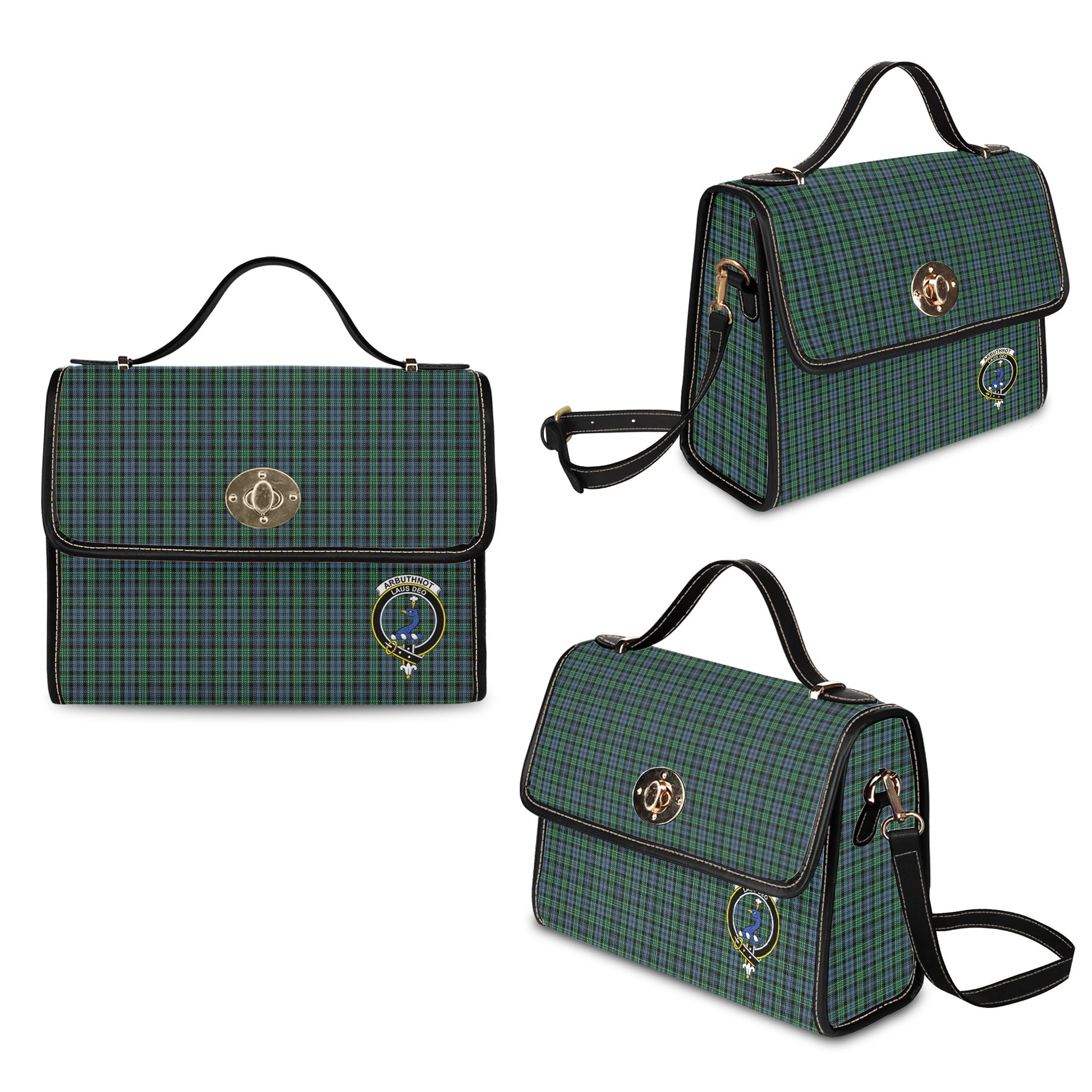 Arbuthnot Tartan Waterproof Canvas Bag with Family Crest - Tartan Vibes Clothing