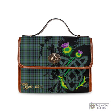Arbuthnot Tartan Waterproof Canvas Bag with Scotland Map and Thistle Celtic Accents