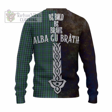 Tartan Vibes Clothing Arbuthnot Tartan Family Crest Knitted Sweater Alba Gu Brath Be Brave Lion Ancient Style