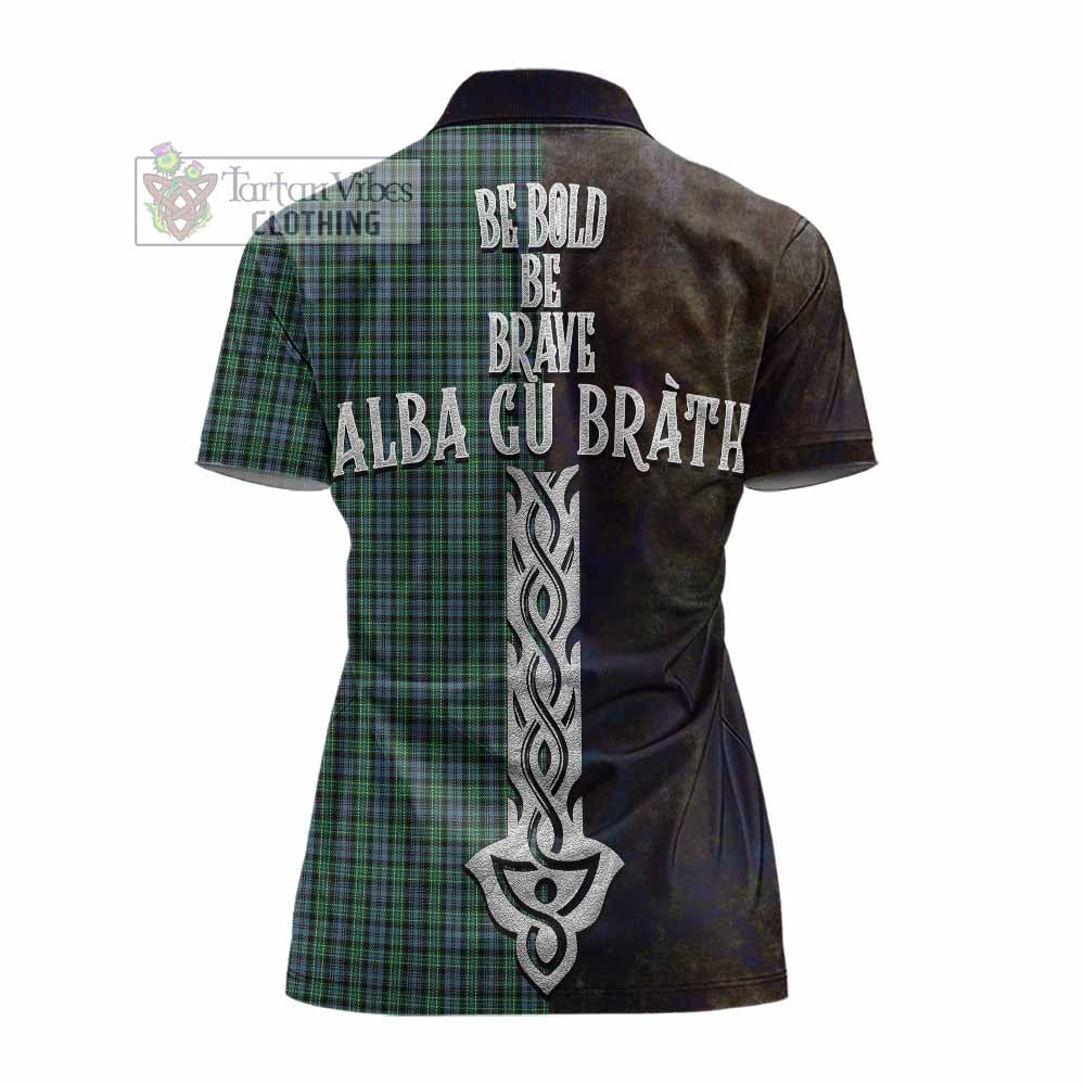 Tartan Vibes Clothing Arbuthnot Tartan Family Crest Women's Polo Shirt Alba Gu Brath Be Brave Lion Ancient Style