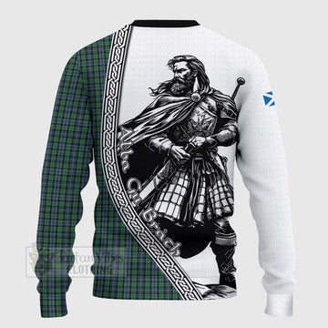 Tartan Vibes Clothing Arbuthnot Tartan Clan Crest Knitted Sweater with Highlander Warrior Celtic Style