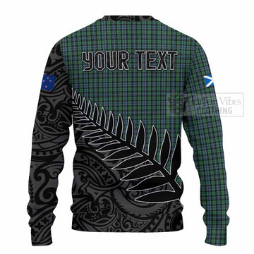 Tartan Vibes Clothing Arbuthnot Crest Tartan Knitted Sweater with New Zealand Silver Fern Half Style