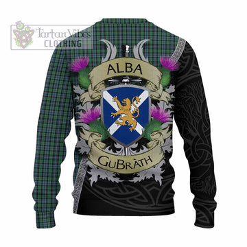 Tartan Vibes Clothing Arbuthnot Tartan Family Crest Knitted Sweater Lion Rampant Royal Thistle Shield Celtic Inspired