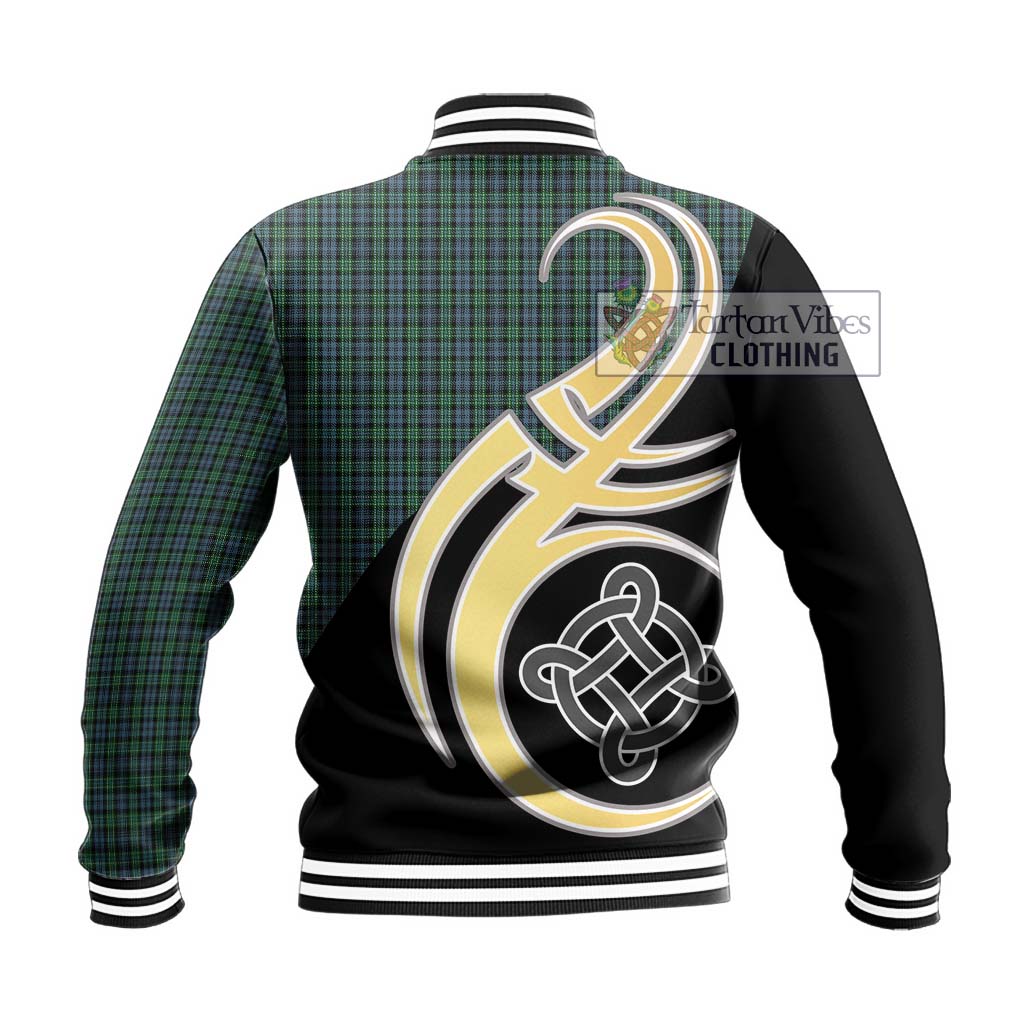 Arbuthnot Tartan Baseball Jacket with Family Crest and Celtic Symbol Style - Tartan Vibes Clothing