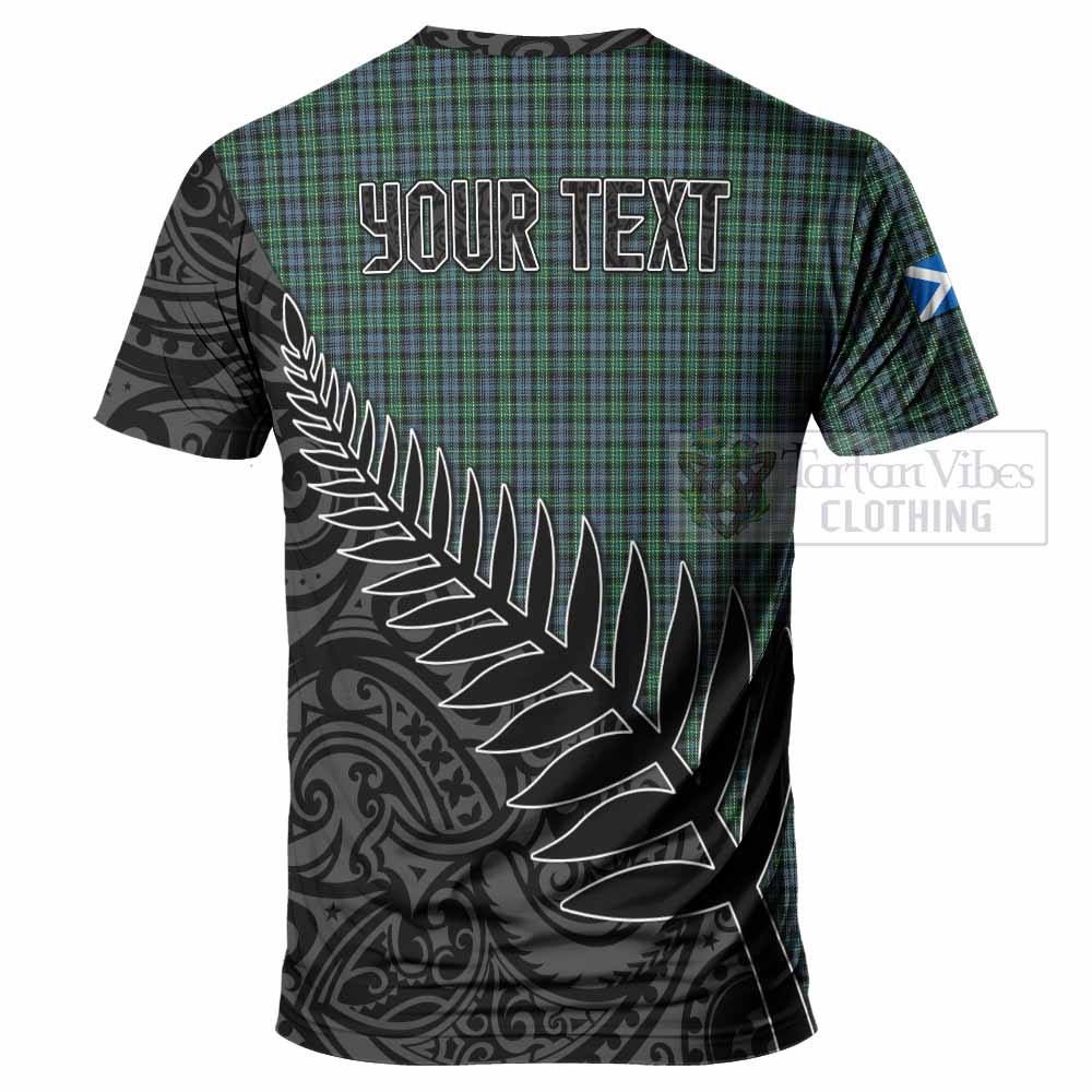 Tartan Vibes Clothing Arbuthnot Crest Tartan T-Shirt with New Zealand Silver Fern Half Style