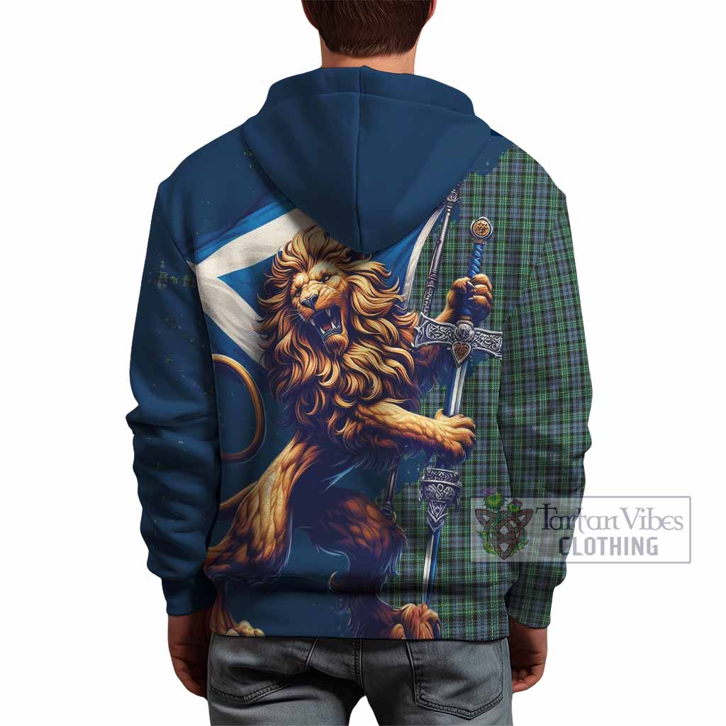 Arbuthnot Tartan Family Crest Hoodie with Scottish Majestic Lion
