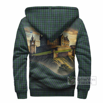 Tartan Vibes Clothing Arbuthnot Tartan Family Crest Sherpa Hoodie with Scottish Ancient Castle Style