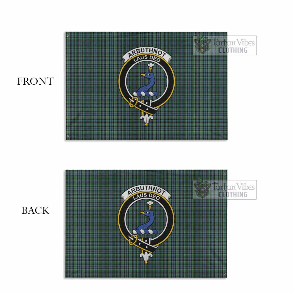 Tartan Vibes Clothing Arbuthnot Tartan House Flag with Family Crest