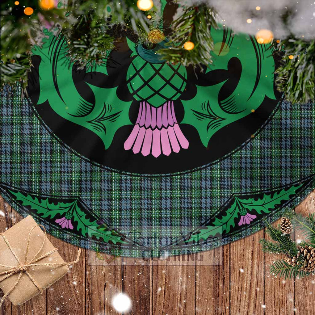 Tartan Vibes Clothing Arbuthnot Tartan Christmas Tree Skirt Scottish Thistle Style