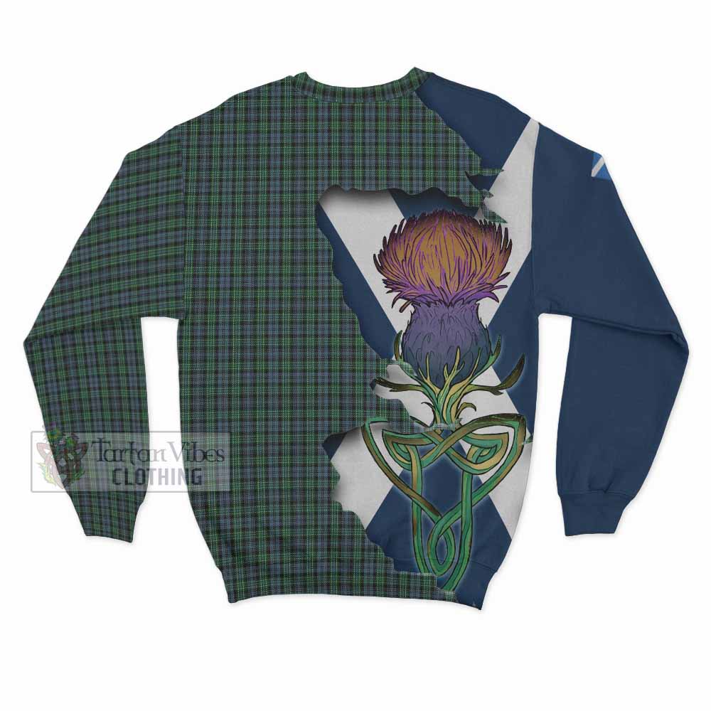 Tartan Vibes Clothing Arbuthnot Tartan Family Crest Sweatshirt Scottish Thistle Celtic Inspired
