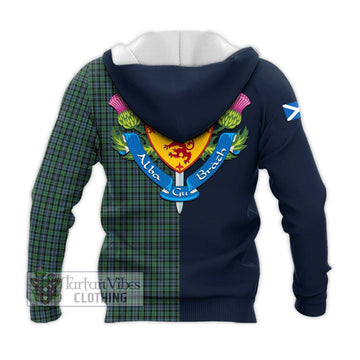 Tartan Vibes Clothing Arbuthnot Tartan Knitted Hoodie with Scottish Lion Royal Arm Half Style