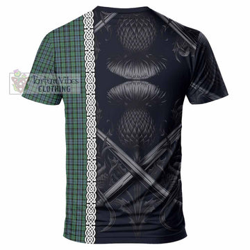 Tartan Vibes Clothing Arbuthnot Tartan T-Shirt with Family Crest Cross Sword Thistle Celtic Vibes
