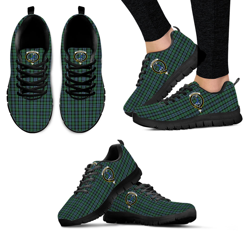 Arbuthnot Tartan Sneakers with Family Crest - Tartan Vibes Clothing