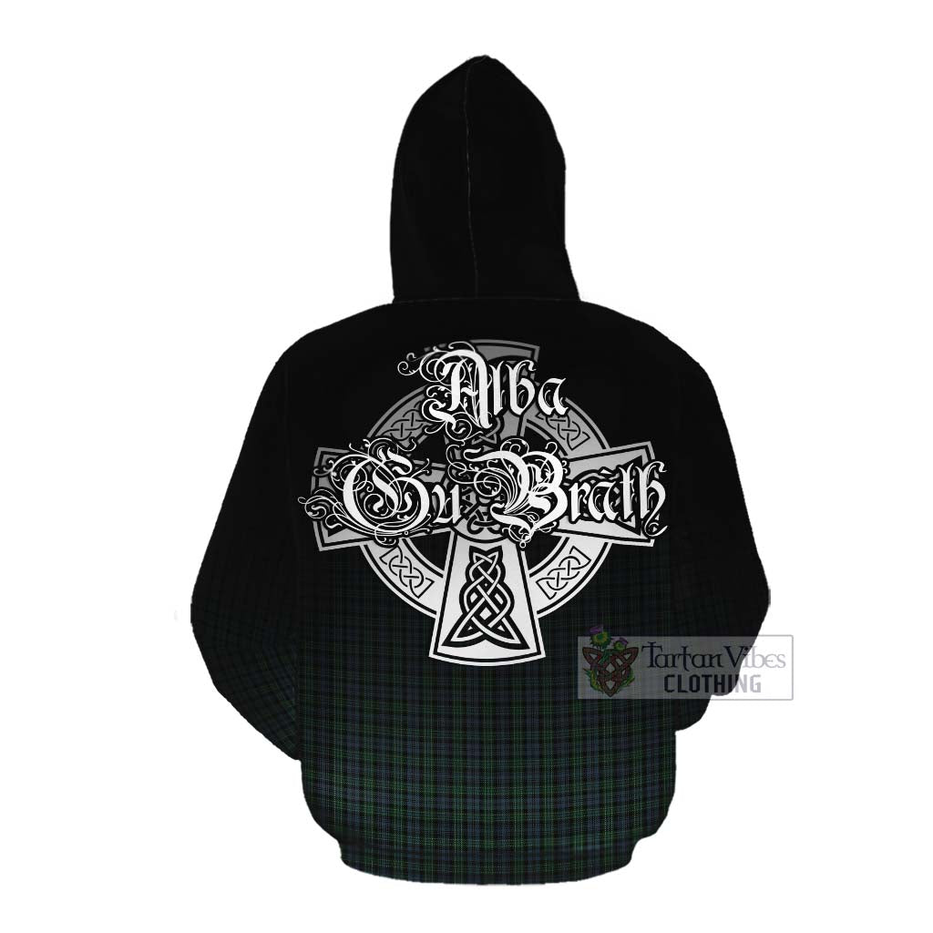 Tartan Vibes Clothing Arbuthnot Tartan Cotton Hoodie Featuring Alba Gu Brath Family Crest Celtic Inspired