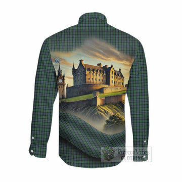 Tartan Vibes Clothing Arbuthnot Tartan Family Crest Long Sleeve Button Shirt with Scottish Ancient Castle Style