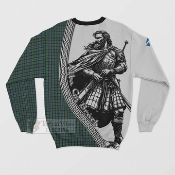 Tartan Vibes Clothing Arbuthnot Tartan Clan Crest Sweatshirt with Highlander Warrior Celtic Style