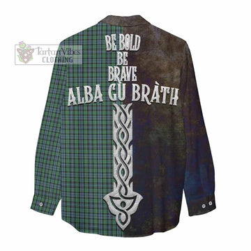 Tartan Vibes Clothing Arbuthnot Tartan Family Crest Women's Casual Shirt Alba Gu Brath Be Brave Lion Ancient Style