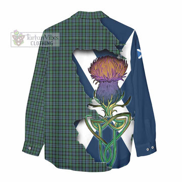Tartan Vibes Clothing Arbuthnot Tartan Family Crest Women's Casual Shirt Scottish Thistle Celtic Inspired
