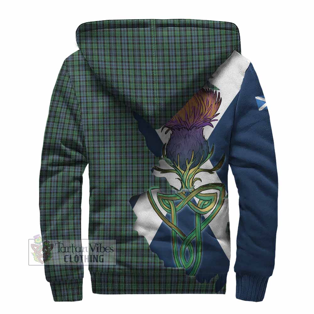 Tartan Vibes Clothing Arbuthnot Tartan Family Crest Sherpa Hoodie Scottish Thistle Celtic Inspired