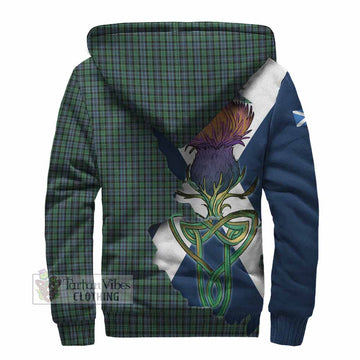 Tartan Vibes Clothing Arbuthnot Tartan Family Crest Sherpa Hoodie Scottish Thistle Celtic Inspired