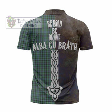 Tartan Vibes Clothing Arbuthnot Tartan Family Crest Zipper Polo Shirt Alba Gu Brath Be Brave Lion Ancient Style