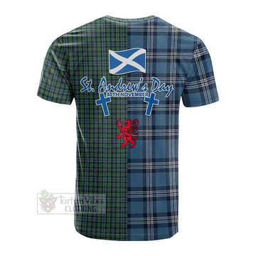 Tartan Vibes Clothing Arbuthnot Tartan Cotton T-shirt Happy St. Andrew's Day Half Tartan Style
