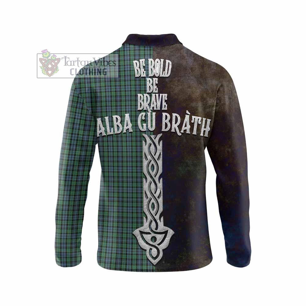 Tartan Vibes Clothing Arbuthnot Tartan Family Crest Long Sleeve Polo Shirt Alba Gu Brath Be Brave Lion Ancient Style