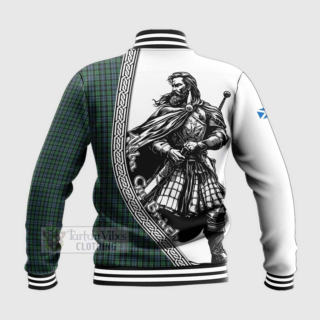Tartan Vibes Clothing Arbuthnot Tartan Clan Crest Baseball Jacket with Highlander Warrior Celtic Style
