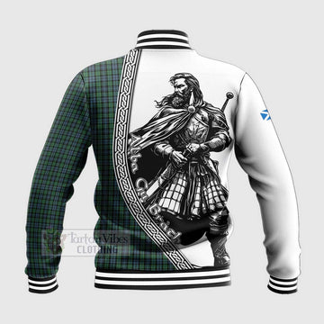 Tartan Vibes Clothing Arbuthnot Tartan Clan Crest Baseball Jacket with Highlander Warrior Celtic Style