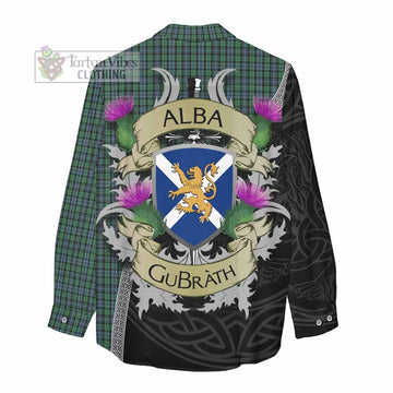 Tartan Vibes Clothing Arbuthnot Tartan Family Crest Women's Casual Shirt Lion Rampant Royal Thistle Shield Celtic Inspired