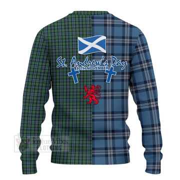 Tartan Vibes Clothing Arbuthnot Tartan Knitted Sweater Happy St. Andrew's Day Half Tartan Style