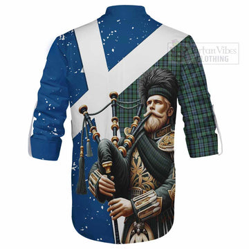 Tartan Vibes Clothing Arbuthnot Tartan Ghillie Kilt Shirt with Family Crest Scottish Bagpiper Vibes