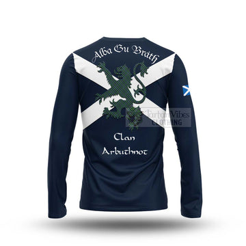 Tartan Vibes Clothing Arbuthnot Tartan Lion Rampant Long Sleeve T-Shirt – Proudly Display Your Heritage with Alba Gu Brath and Clan Name