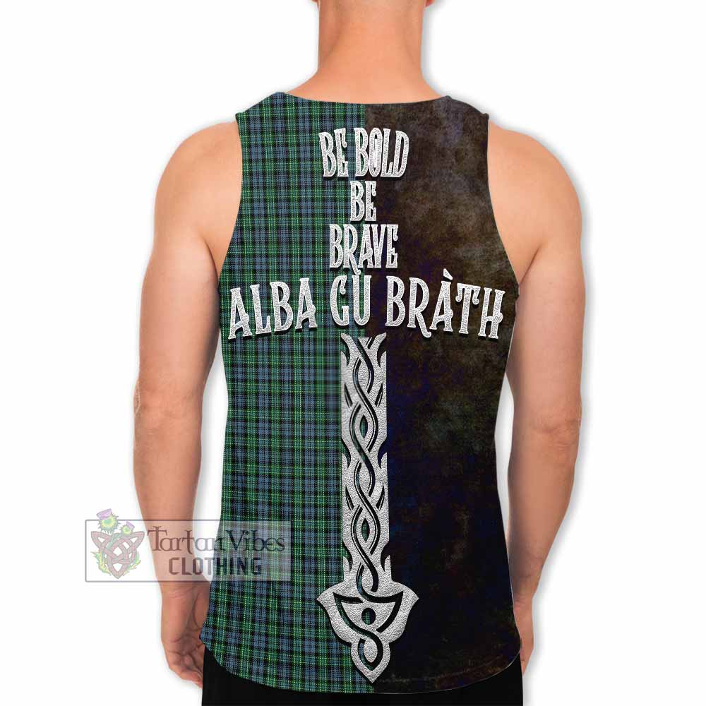 Tartan Vibes Clothing Arbuthnot Tartan Family Crest Men's Tank Top Alba Gu Brath Be Brave Lion Ancient Style