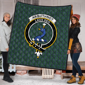 Arbuthnot Tartan Quilt with Family Crest