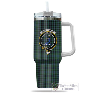 Arbuthnot Tartan and Family Crest Tumbler with Handle