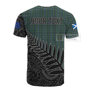 Tartan Vibes Clothing Arbuthnot Crest Tartan Cotton T-shirt with New Zealand Silver Fern Half Style
