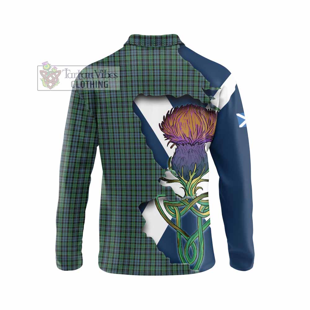 Tartan Vibes Clothing Arbuthnot Tartan Family Crest Long Sleeve Polo Shirt Scottish Thistle Celtic Inspired